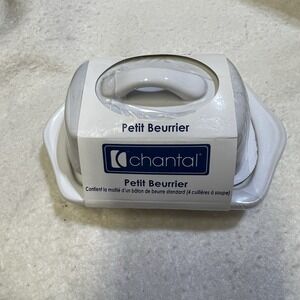 Chantal Mini Butter Dish Petit Beurrier Ceramic 1/2 Stick Dish 5" NOS